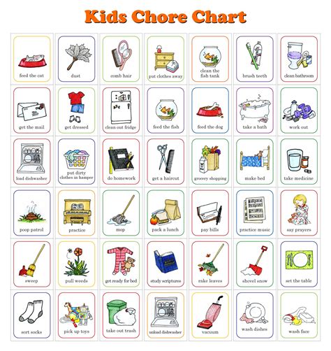 Kids Chore Chart Clip Art