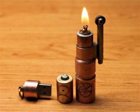 The Handmade Steampunk Usb Flash Drive With Lighter Gadgetsin