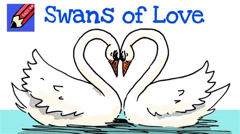 How To Draw Swans Of Love Real Easy Step By Step With Easy Spoken