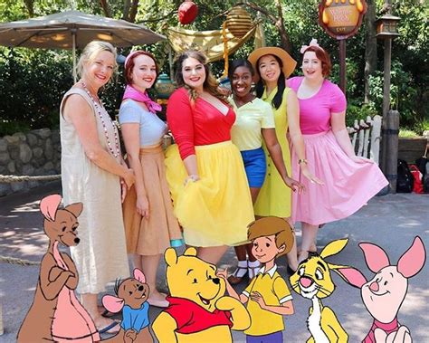 Winnie The Pooh Group Disneybound Buddybound Vintage Pinup Style