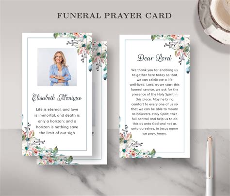 Funeral Prayer Cards Templates