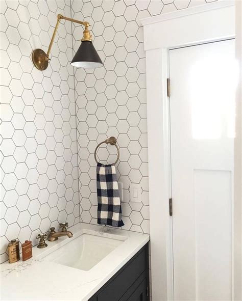 But, the bigger trend will continue to be larger tiles and planks. 39 Stylish Hexagon Tiles Ideas For Bathrooms - DigsDigs