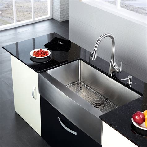 And kitchen sinks are no coming to the drawbacks, some kraus kitchen sink reviews you find online do mention that the flat surface some kraus sinks come with can turn out to. Kraus 35.88" x 20.75" Farmhouse Kitchen Sink & Reviews ...
