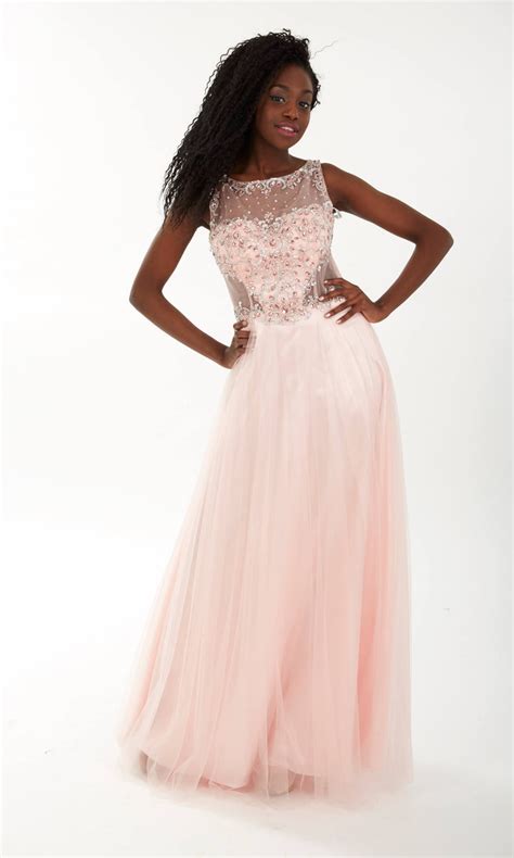 Laura Pink Crystal Breeze Net Ballgown With Sparkle Top Fab Frocks