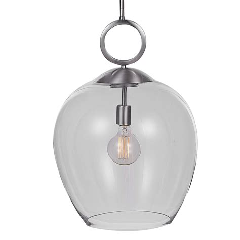 Uttermost Calix 1 Light Glass Pendant Nickel Uttermost 22169 At