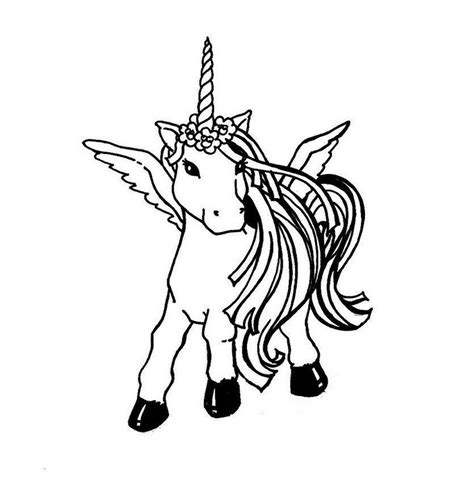 Unicorn with wings and roses coloring page. coloring page of a unicorn printable | Unicorn coloring ...