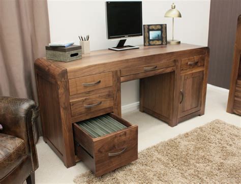 Shiro Solid Walnut Dark Wood Furniture Large Office Pc Computer Desk Ebay