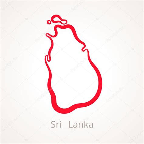 Sri Lanka Outline Map — Stock Vector © Tindo 183982964