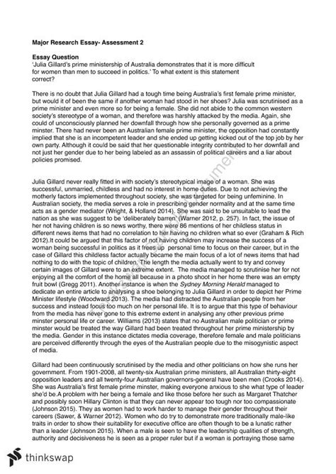 Research papers depend on the knowledge of other people for proving the point while essays majorly depend on the experiences and thoughts of writer. Major Research Essay | AIP107 - Introduction to Politics ...