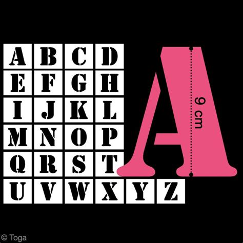 Lettre pochoir à imprimer gratuit. Pochoir lettre majuscule - Alphabet 9 cm - 26 pcs - Pochoir alphabet - Creavea