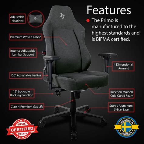 Arozzi Primo Woven Fabric Premium Gaming Chair With Lumbar Support