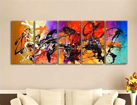 Colorful Abstract Line Hand Painted Oil Painting Modern Abstract Canvas