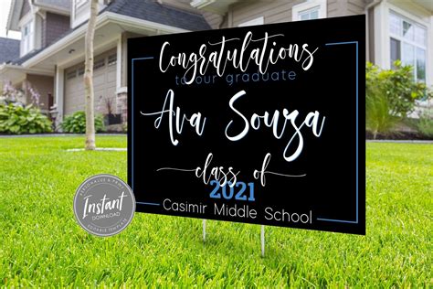 Graduation Yard Sign Template Editable Class Of 2022 Lawn Etsy