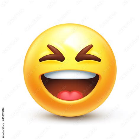 Vetor De Grinning Squinting Emoji Laughing Xd Face Big Grin Emoticon