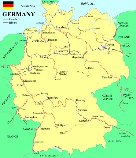 Map of germany > germany locator map • germany travel tips • germany relief map. Germany Waterways eGuide