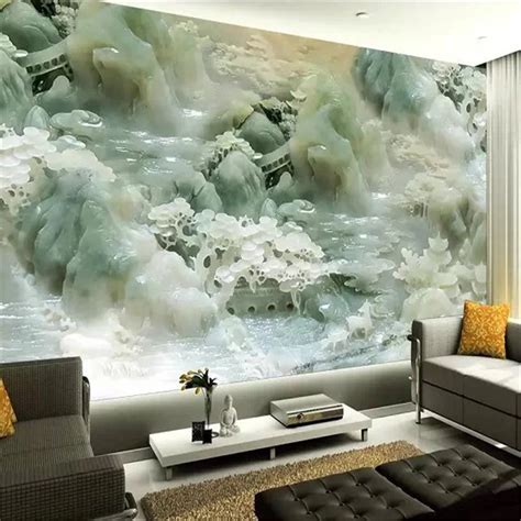 Beibehang 3d Stereoscopic Landscape Chinese Jade Living Room Bedroom
