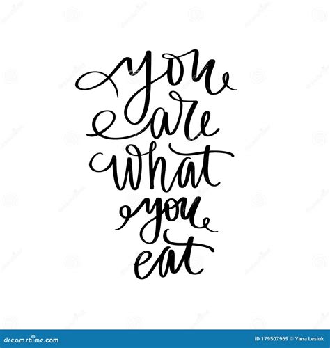 You Are What You Eat Vector Hand Drawn Lettering Quote About Healthy