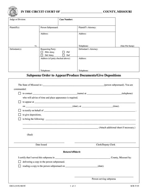 Subpoena Rider Fill Out And Sign Online Dochub