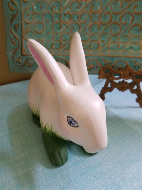 Hand Painted Ceramic Bunny Etsy Uk