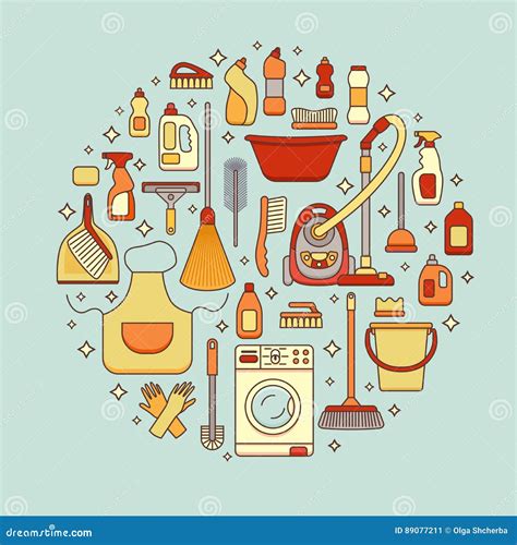 Household Cleaning Supplies Stock Vector Illustration Of Household