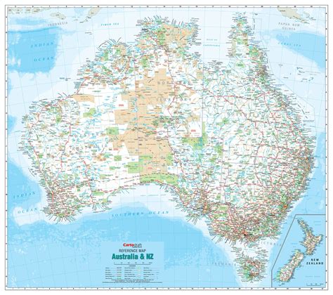 Buy Australia And New Zealand Reference Wall Map Mapworld