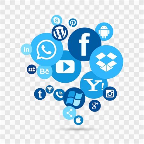 Blue Social Media Logos