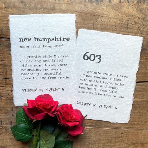 New Hampshire Or 603 Area Code Definition Print In Typewriter Font On