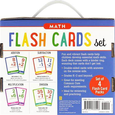 Essentials Math Flash Cards Set Peter Pauper Press