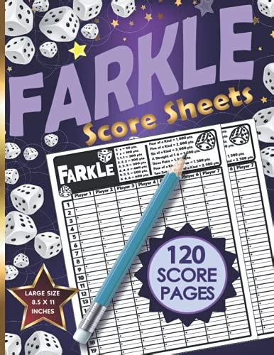 Farkle Score Sheets 120 Large Score Sheets For Scorekeeping Farkle