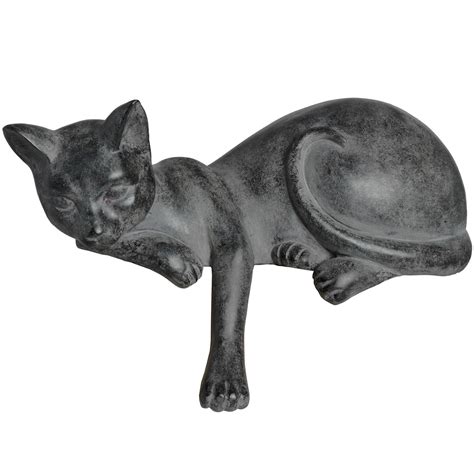 Dreaming Lying Black Cat Kitten Feline Ornament Figure Statue T Goo