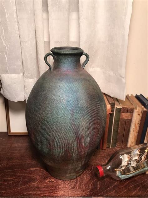 Rare Vintage Pottery Raku Vase By Susan Wertheimer David Raku