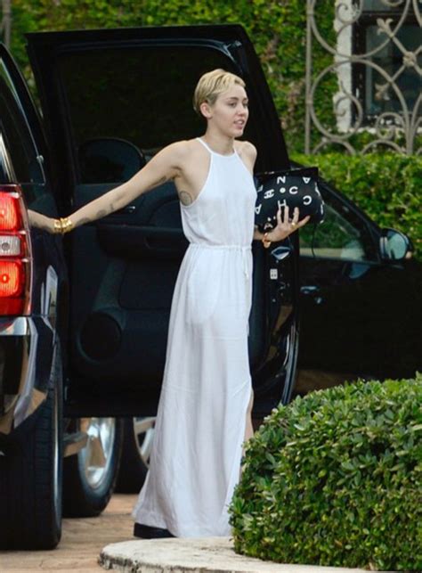 Miley Cyrus White Dress Halter Dress Dress Wheretoget