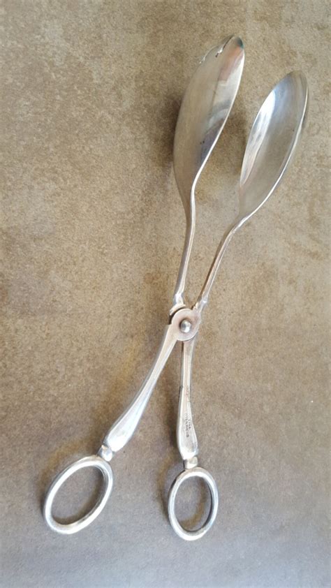 Vintage Sheffield Silver Plate Buffetsalad Serving Tongs 8 12