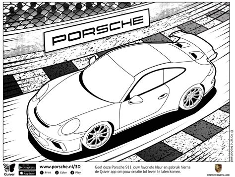 Porsche 911 Gt3 Drawings Sketch Coloring Page