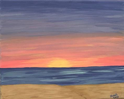 Beach Sunset Painting Oil Painting