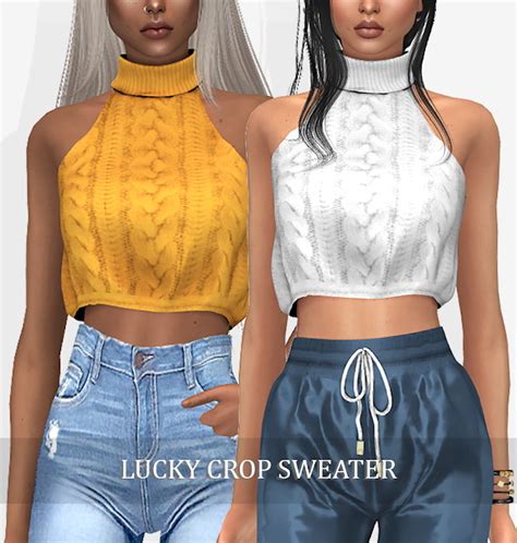 Lucky Crop Sweater P At Grafity Cc Sims 4 Updates