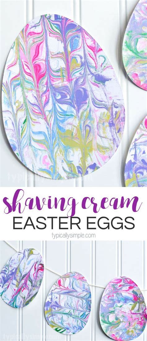 Shaving Cream Marbled Paper Easter Eggs Craft Paper Diy
