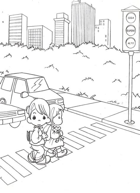 Printable stop light coloring page. Drawing precious moments with traffic light coloring ...