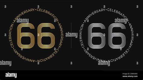 66th Birthday Sixty Six Years Anniversary Celebration Banner In Golden And Silver Colors