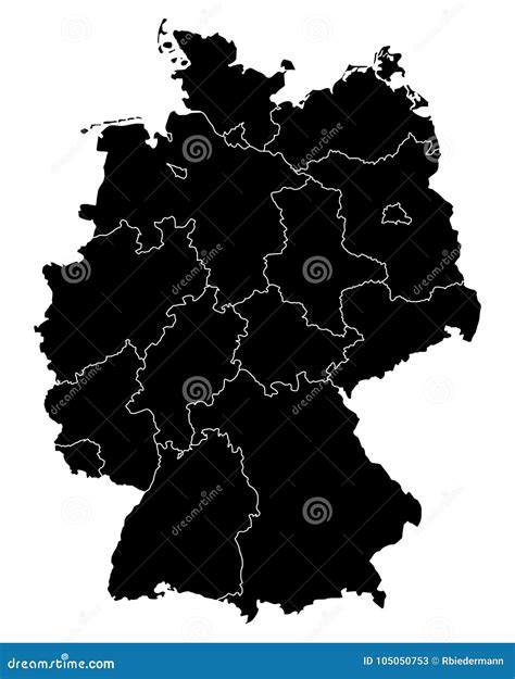 German Mapa Ilustracja Wektor Ilustracja Złożonej Z Kontur 105050753