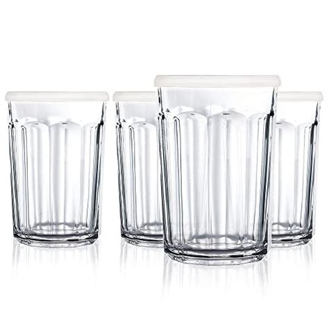 Luminarc Working 21 Ounce Storage Jar Cooler With Lids Set Of 4 Tumbler Glasses 4 Count Pack