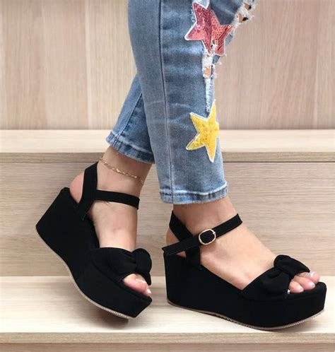 Zapatos Negros Para Dama En Plataforma Para Mujer Dama Moda 76220