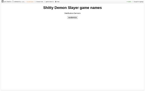 Shitty Demon Slayer Game Names ― Perchance Generator