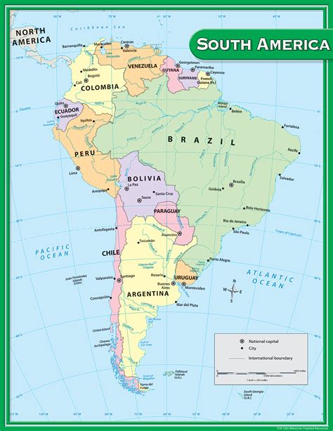 South America Map Chart Tcr7656 Teacher Created Resources
