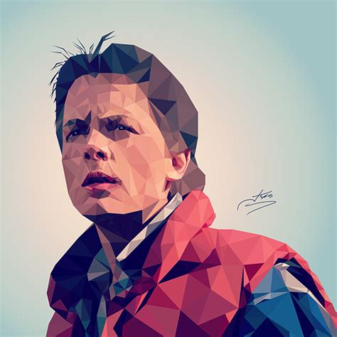 Marty Mcfly Low Poly Illustration On Behance