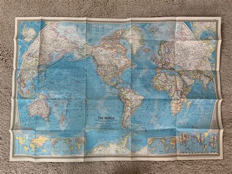 1970 Map Of The World National Geographic Etsy