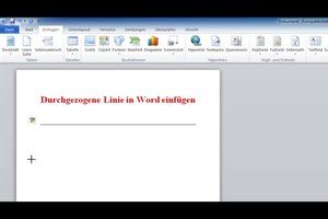 Öffnen sie ein word dokument und klicken sie im menü einfügen auf die. VIDEO: Durchgezogene Linie in Word einfügen