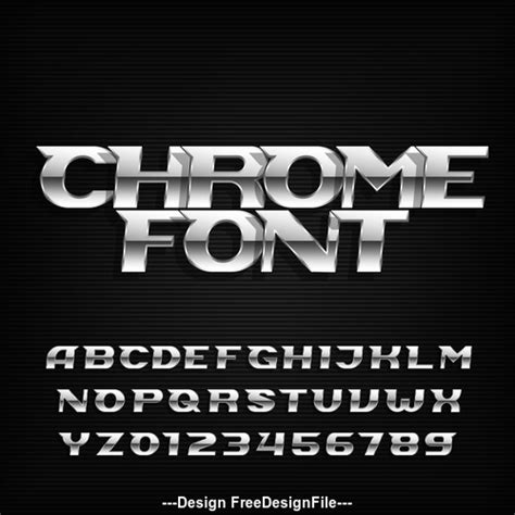Chrome Font Vector Free Download