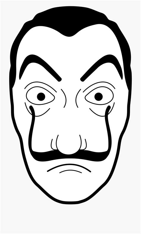 La casa de papel mask. Mask Black And White Clipart - La Casa De Papel Mask ...