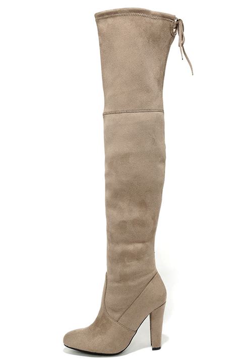 Steve Madden Gorgeous Boots Taupe Suede Boots Over The Knee Boots